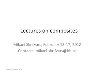 Lectures on composites