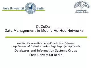CoCoDa - Data Management in Mobile Ad-Hoc Networks