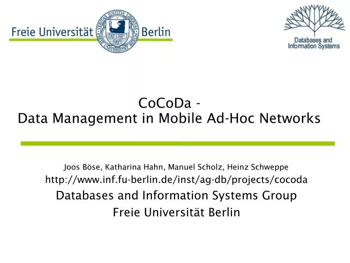 cocoda data management in mobile ad hoc networks