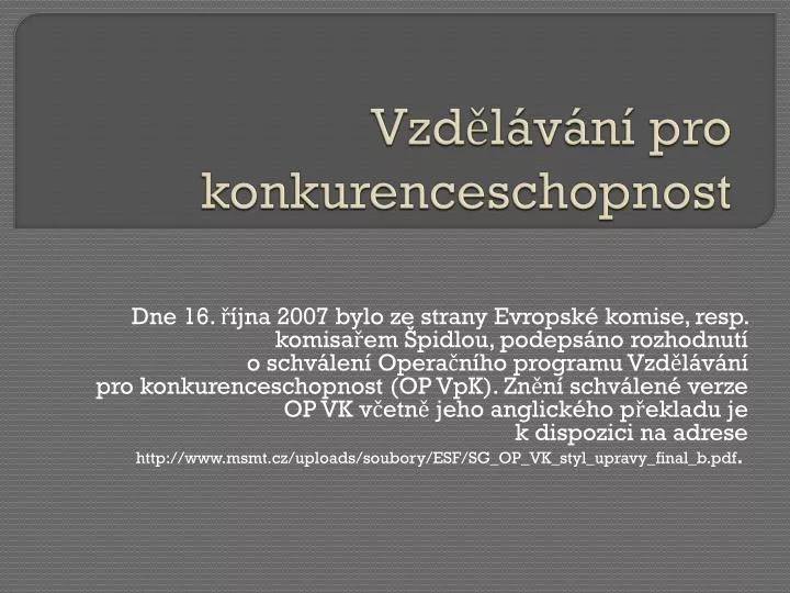 vzd l v n pro konkurenceschopnost