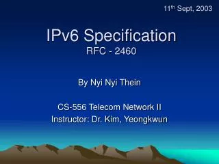 IPv6 Specification RFC - 2460