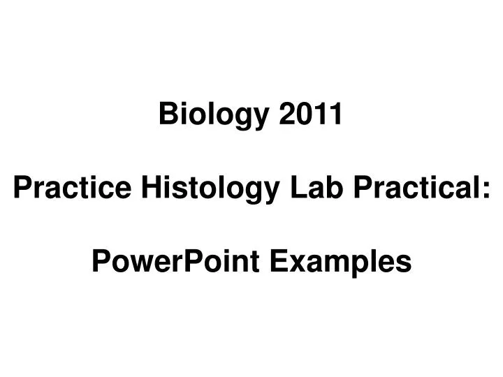 biology 2011 practice histology lab practical powerpoint examples