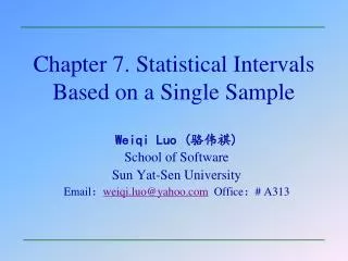 Chapter 7. Statistical Intervals Based on a Single Sample
