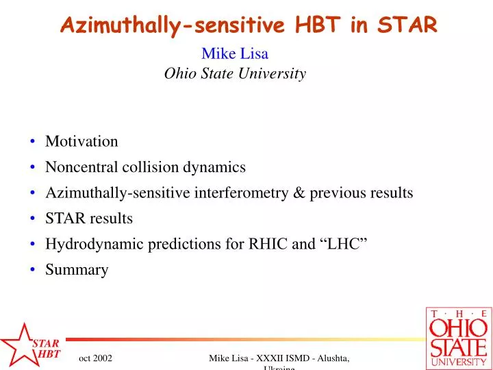 azimuthally sensitive hbt in star