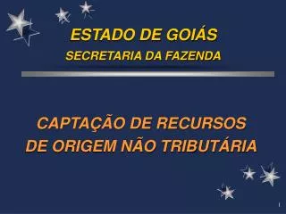 capta o de recursos de origem n o tribut ria