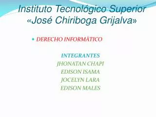 instituto tecnol gico superior jos chiriboga grijalva