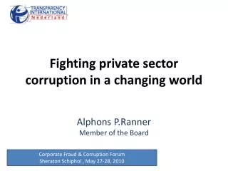 fighting private sector corruption in a changing world