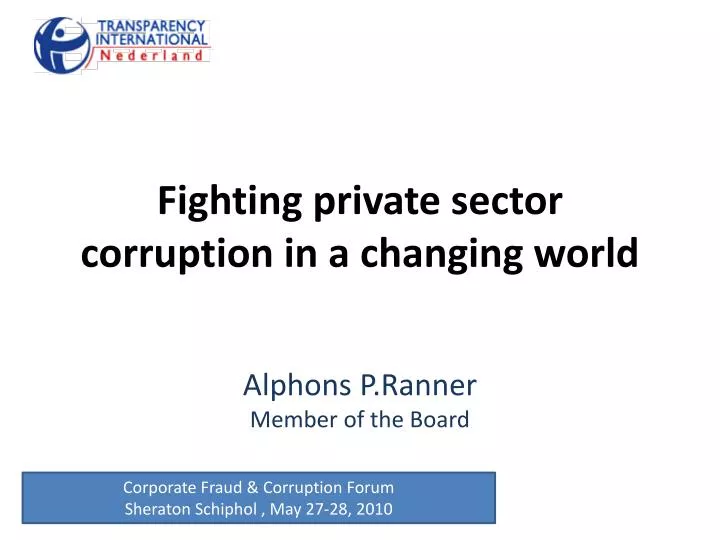 fighting private sector corruption in a changing world