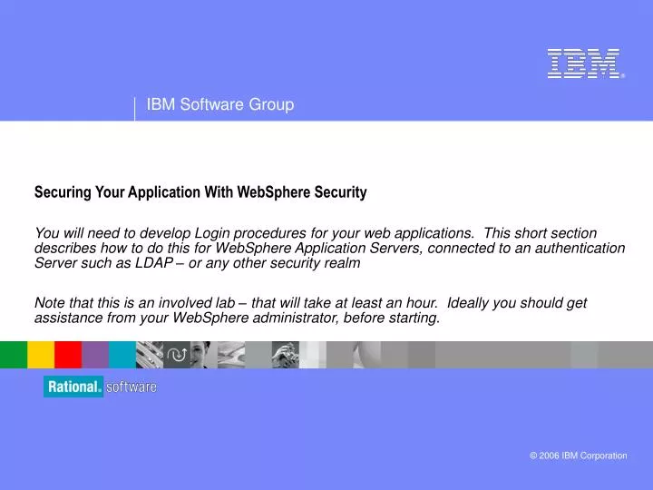 securing your application with websphere security