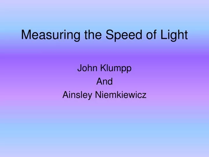 measuring the speed of light
