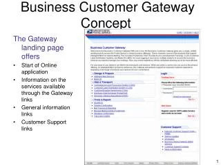 Business Customer Gateway Concept