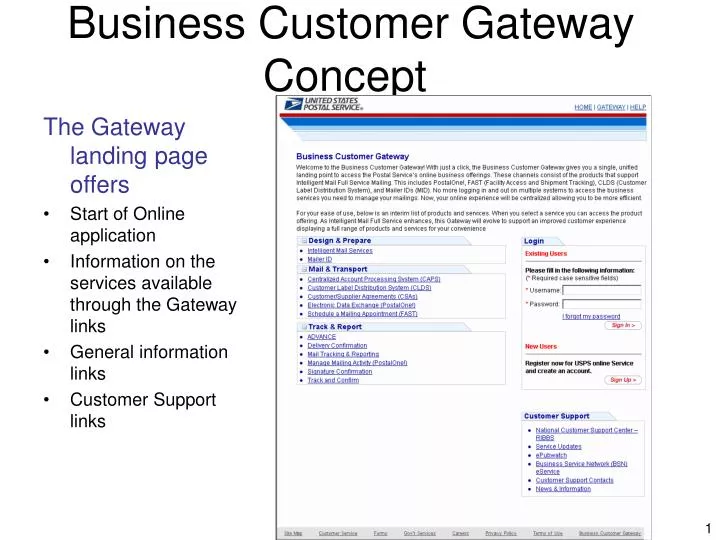 business customer gateway concept