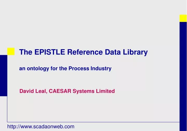 the epistle reference data library an ontology for the process industry