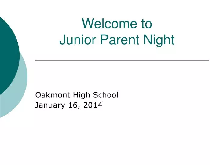 welcome to junior parent night