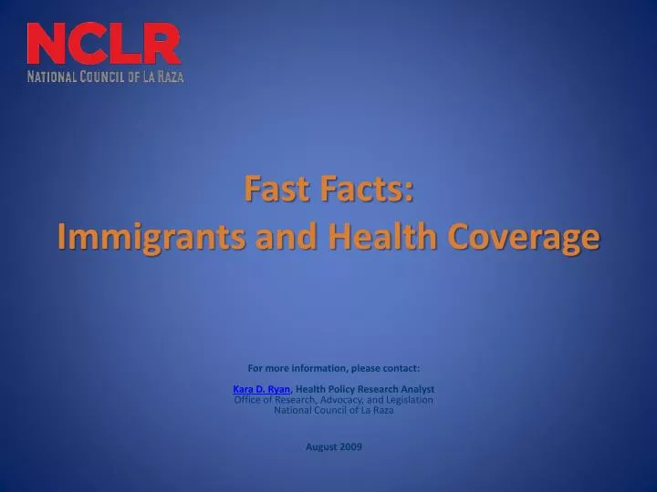 fast facts immigrants and health coverage