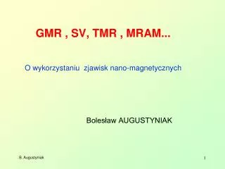 gmr sv tmr mram