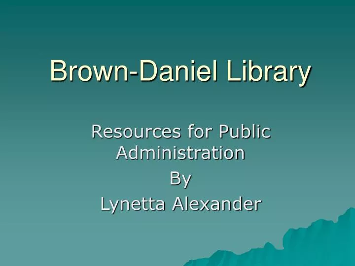 brown daniel library