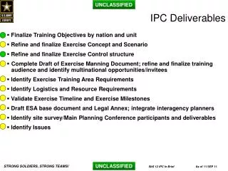 IPC Deliverables