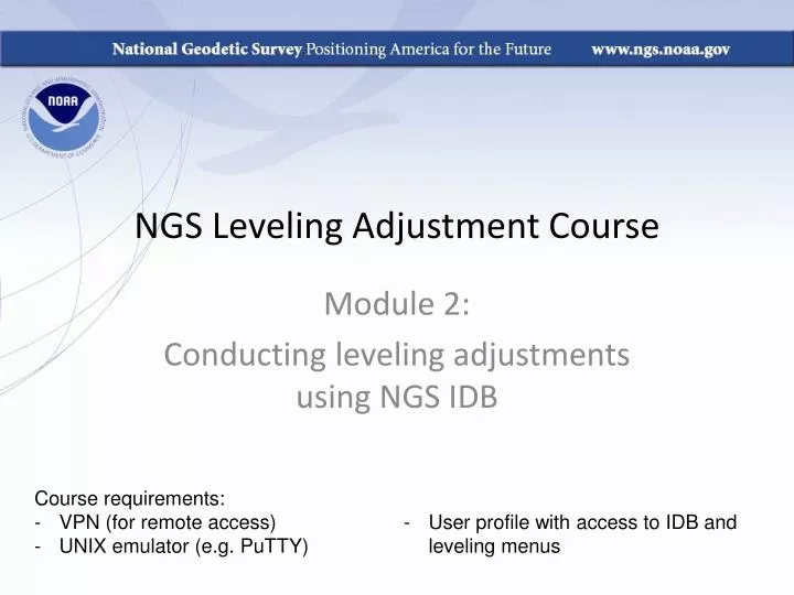 ngs leveling adjustment course