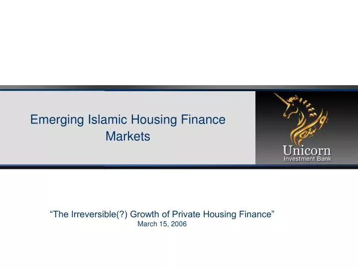 emerging islamic housing finance markets