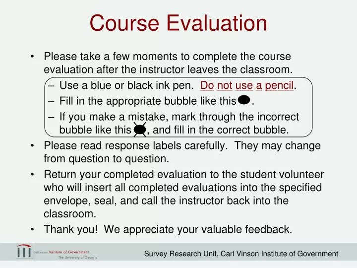 course evaluation