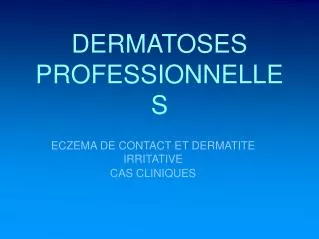 dermatoses professionnelles