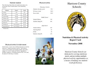 Nutrition &amp; Physical Activity Report Card November 2008