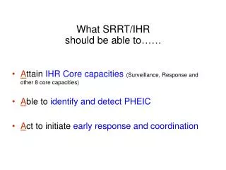 what srrt ihr should be able to
