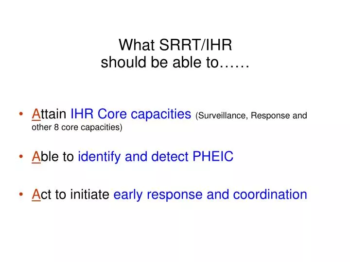 what srrt ihr should be able to