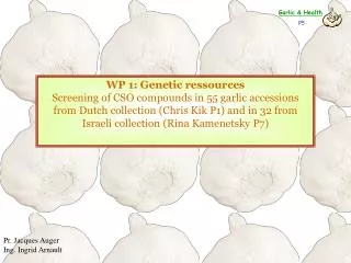 WP 1: Genetic ressources