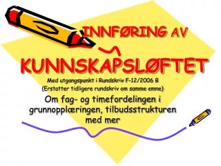 innf ring av kunnskapsl ftet
