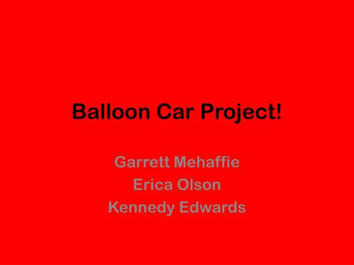 balloon car project