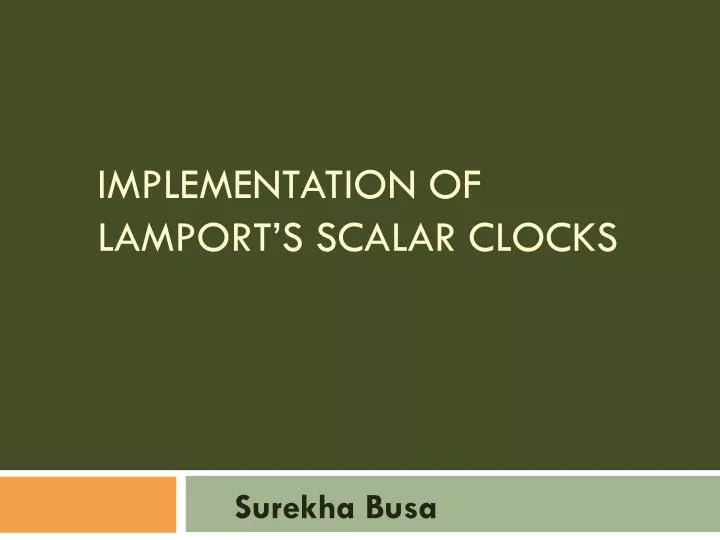implementation of lamport s scalar clocks