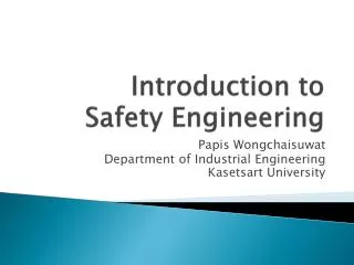 introduction to safety engineering