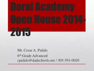 Doral Academy Open House 2014-2015