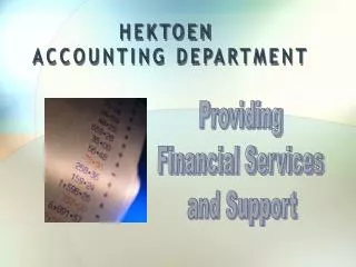 Providing Financial Services and Support