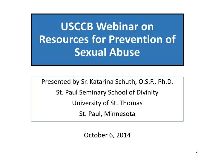 usccb webinar on resources for prevention of sexual abuse