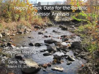 Happy Creek Data for the Benthic Stressor Analysis