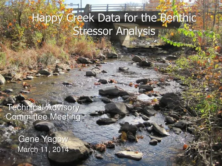 happy creek data for the benthic stressor analysis