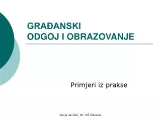 gra anski odgoj i obrazovanje
