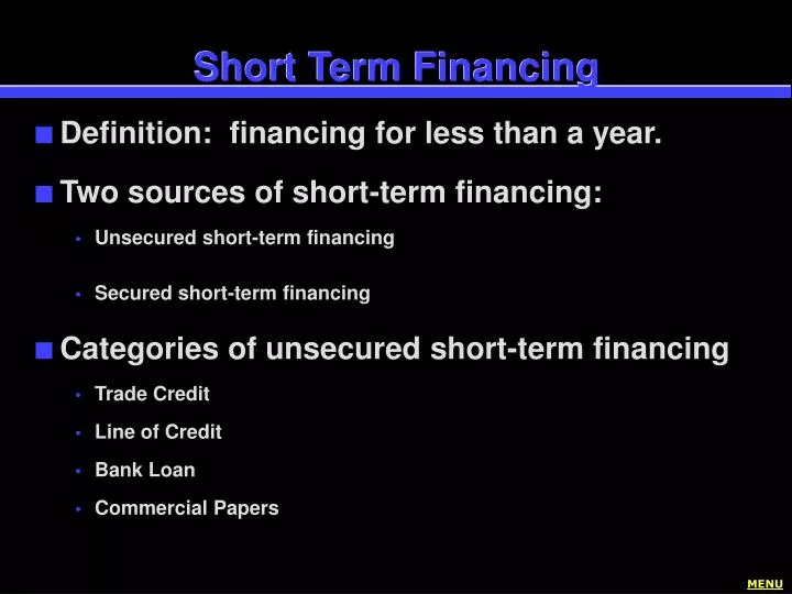 short term financing