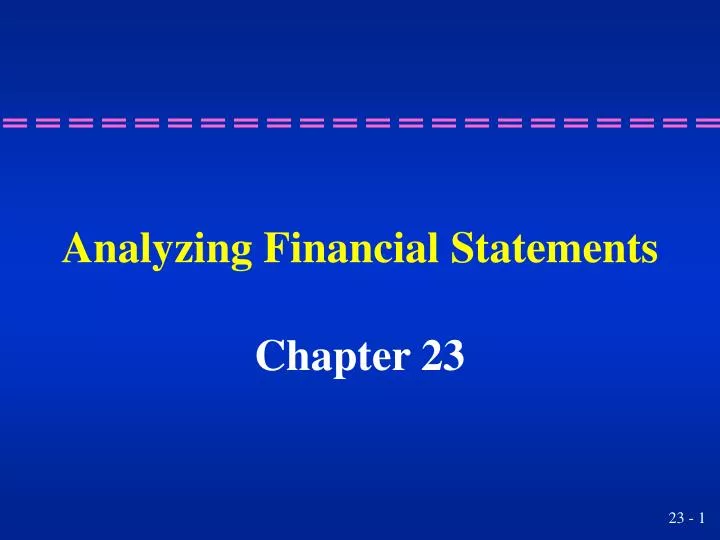 analyzing financial statements