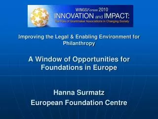 Hanna Surmatz European Foundation Centre