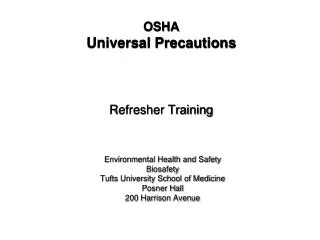 OSHA Universal Precautions Refresher Training