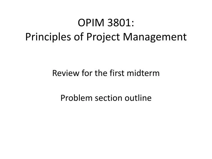 opim 3801 principles of project management