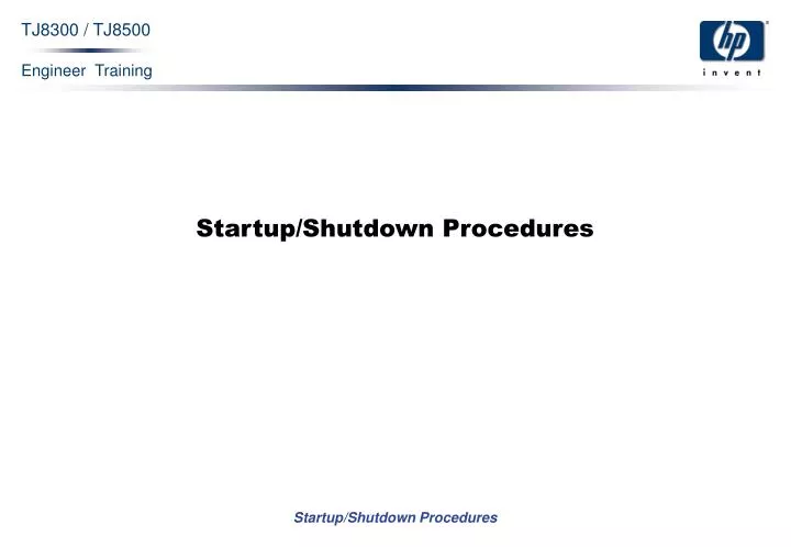 startup shutdown procedures