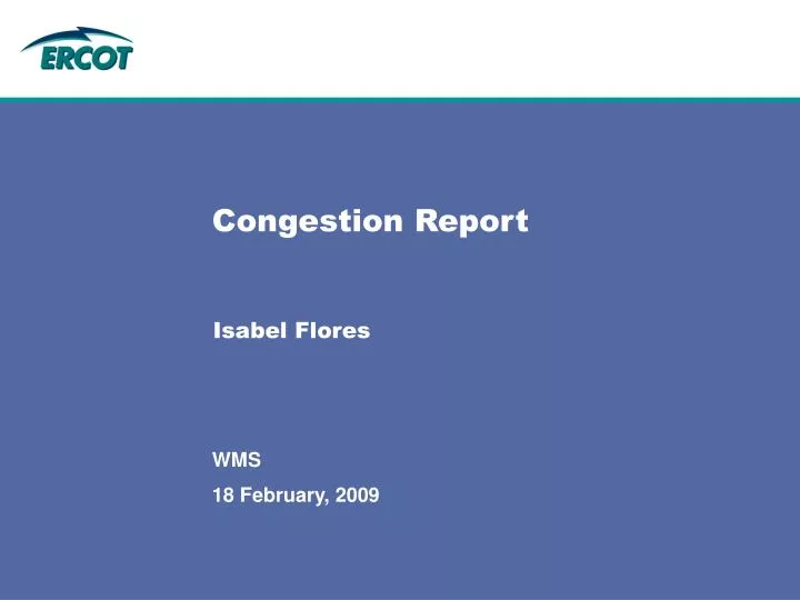 congestion report