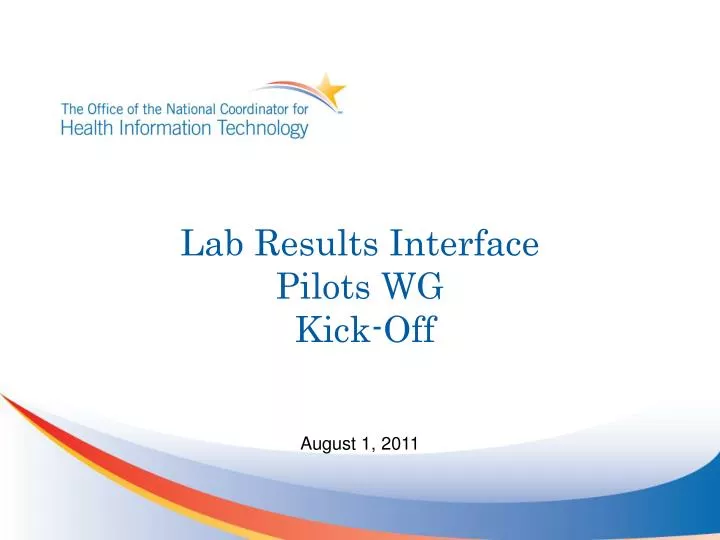 lab results interface pilots wg kick off