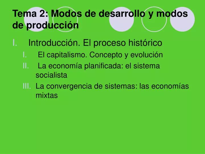 PPT - Tema 2: Modos De Desarrollo Y Modos De Producción PowerPoint ...