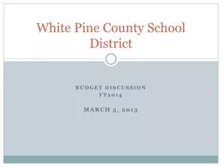 White Pine County School District